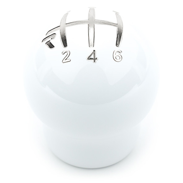 Raceseng Contour Shift Knob (Gate 6 Engraving) M8x1.25mm Adapter - White Gloss