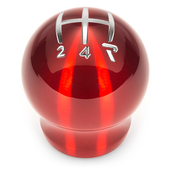 Raceseng Contour Shift Knob (Gate 4 Engraving) Fiat 500T / Abarth Adapter - Red Translucent
