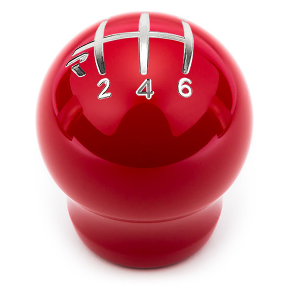 Raceseng Contour Shift Knob (Gate 6 Engraving) M8x1.25mm Adapter - Red Gloss