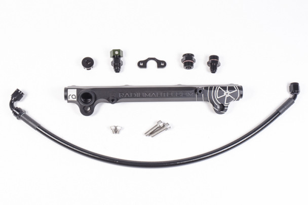 Radium Engineering 08-16 Mitsubishi Evo X OEM Configuation Fuel Rail Kit w /8AN Ports - Black
