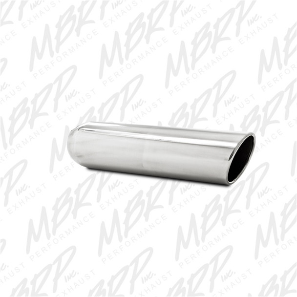 MBRP Universal Tip 4in OD 2.5in Inlet 16in Length T304 Angled Cut Rolled End Weld On