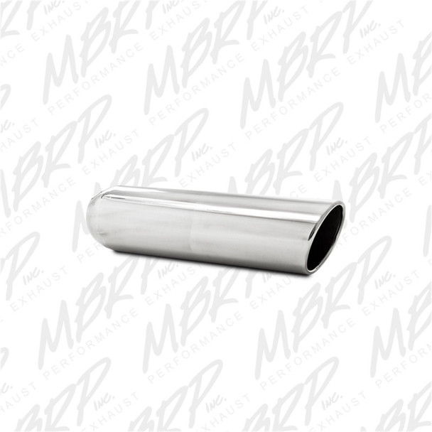 MBRP Universal Tip 4in OD 3in Inlet 16in Length T304 Angled Cut Rolled End Weld On