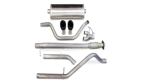 Corsa 10-10 GMC Sierra Denali 6.2L V8 3in Cat-Back Dual Rear w Single 4in Black Pro-Series Tips