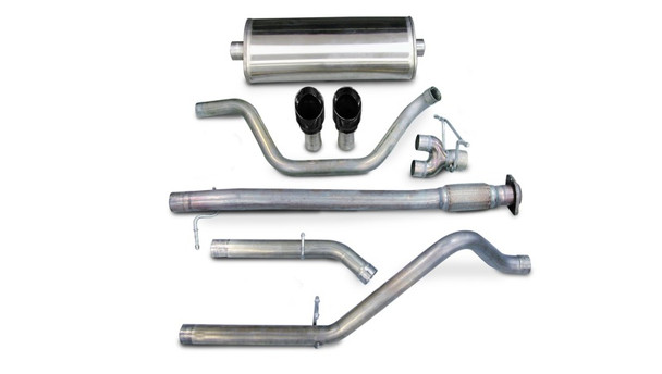 Corsa 07-08 GMC Sierra 5.3L V8 3in Cat-Back Dual Rear w Single 4in Black Pro-Series Tips
