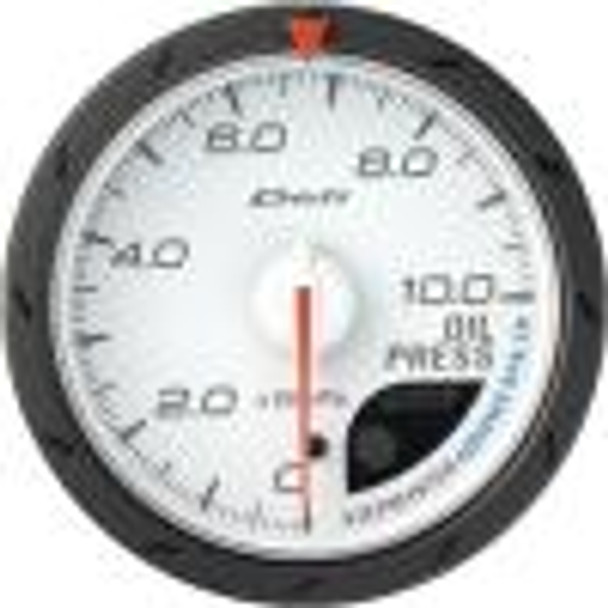 DEFI Advance CR White 60mm Oil Pressure Gauge (Metric)