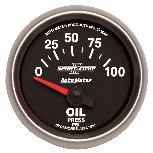 Autometer Sport-Comp II 52mm 0-100 PSI Short Sweep Electronic Oil Pressure Gauge