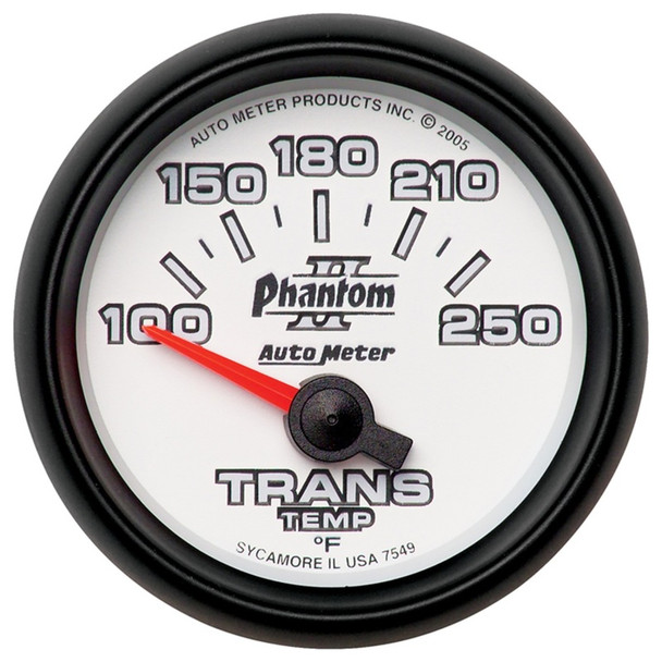 Autometer Phantom II 52.4mm Shortl Sweep Electronic 100-350 Def F Transmission Temperature Gauge