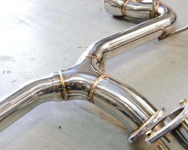 AP Subaru 08+ STi/11+ WRX Stainless Steel Polished Tip C/B Exhaust w/o Muffler *FITS HATCHBACK ONLY*