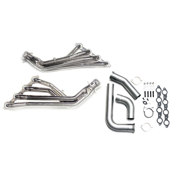 BBK 99-02 GM Full Size Truck Long Tube Exhaust Headers And Y Pipe System - 1-3/4 Chrome