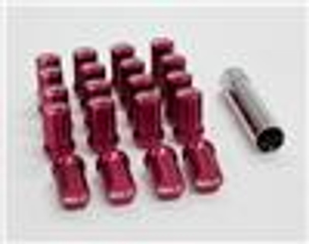 SSR GT Forged Aluminum 35mm Closed End M12x1.5 Lug Nut Set  - Red (20 Pcs w/ Socket)