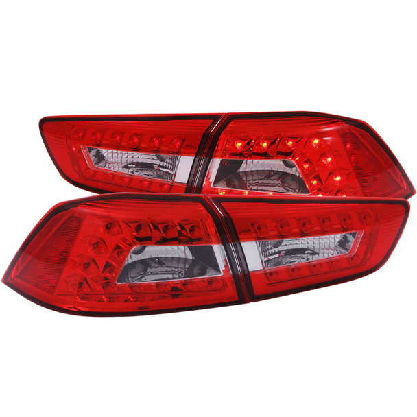 ANZO 2008-2015 Mitsubishi Lancer LED Taillights Red/Clear