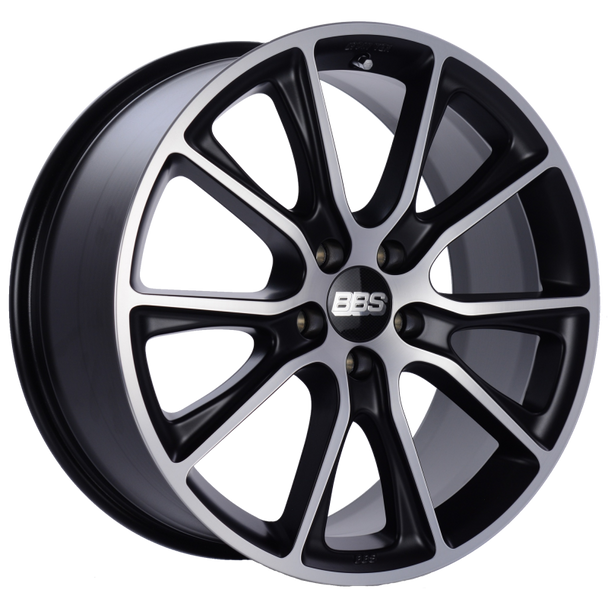 BBS SV 19x8.5 5x112 ET38 Satin Black Diamond Cut Face Wheel -82mm PFS/Clip Required