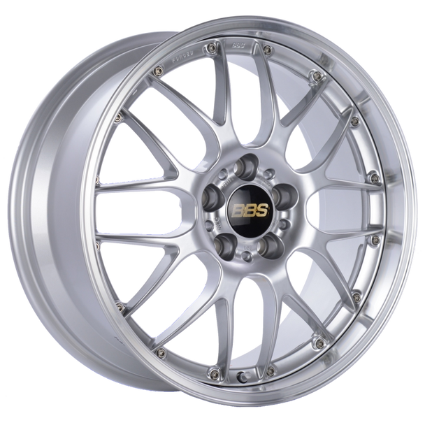 BBS RS-GT 18x9.5 5x120 ET40 Diamond Silver Center Diamond Cut Lip Wheel -82mm PFS/Clip Required