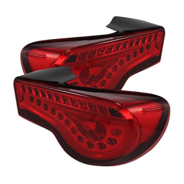 Spyder Scion FRS 12-14/Subaru BRZ 12-14 Light Bar LED Tail Lights JDM Red ALT-YD-SFRS12-LBLED-RD