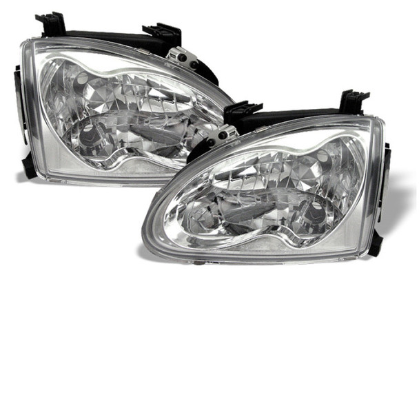 Spyder Honda Del Sol 93-97 Crystal Headlights Chrome HD-YD-HD93-C