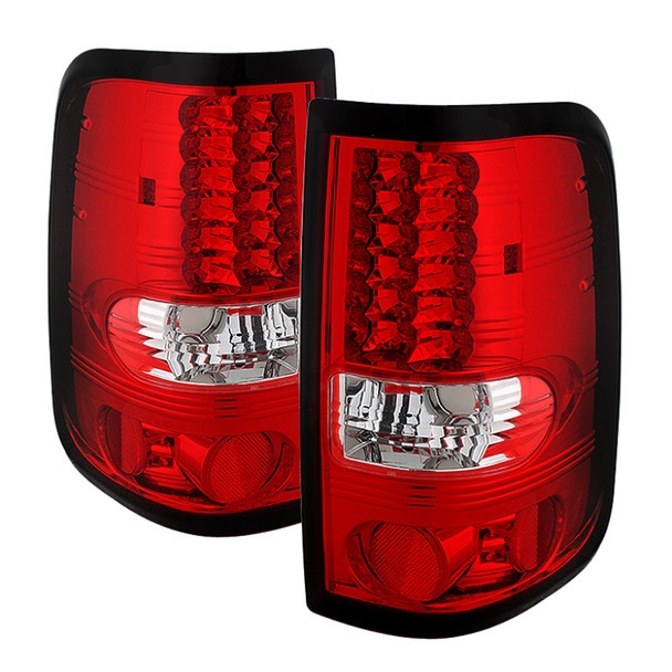 Spyder Ford F150 side 04-08 (Not Fit Heritage & SVT)LED Tail Lights Red Clear ALT-YD-FF15004-LED-RC