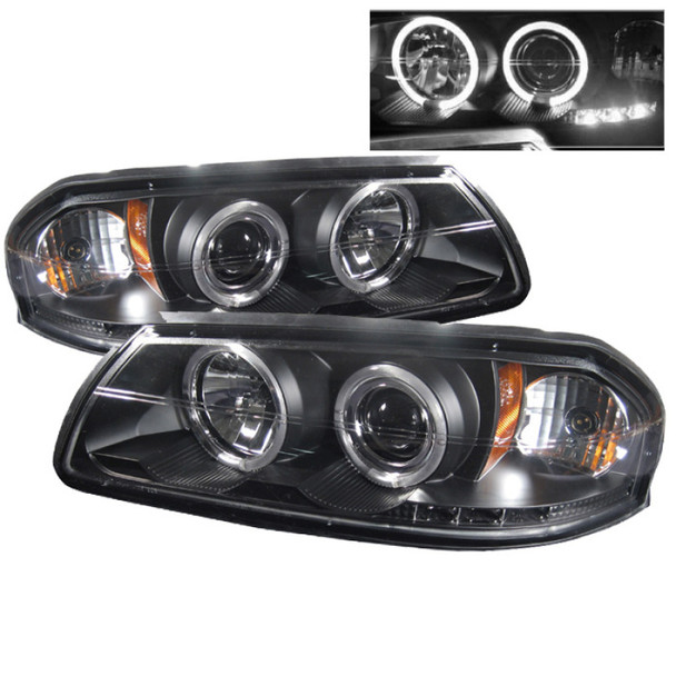 Spyder Chevy Impala 00-05 Projector Headlights LED Halo LED Black High H1 Low H1 PRO-YD-CHIP00-HL-BK