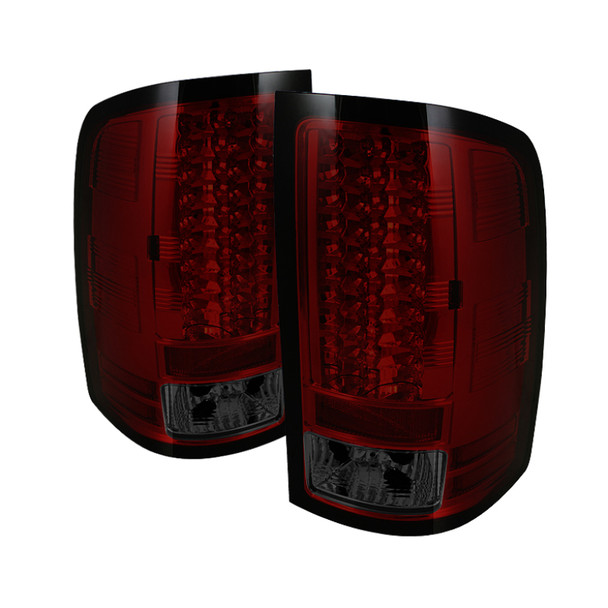Spyder GMC Sierra 07-13 (Not fit 3500 Dually)LED Tail Lights Red Smke ALT-YD-GS07-LED-RS