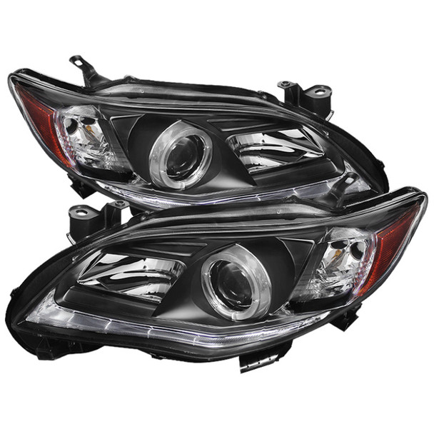 Spyder Toyota Corolla 11-13 Projector Headlights Halogen Model Only - DRL LED Blk PRO-YD-TC11-DRL-BK