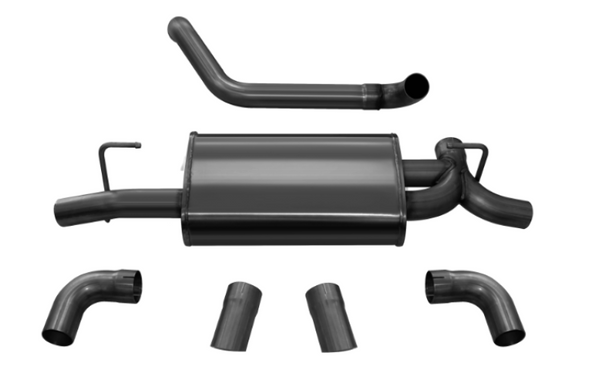 Corsa 18+ Jeep Wrangler JL 2.5in Dual Rear Turn Down Exit Black Sport Axle-Back Exhaust