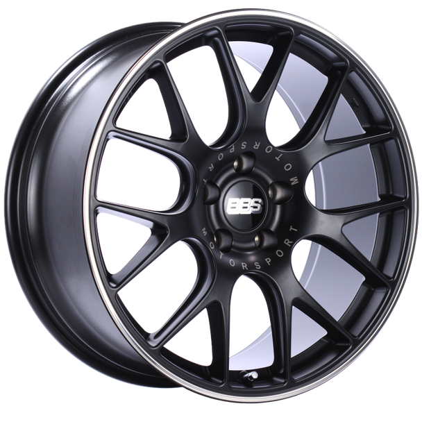 BBS CH-R 20x9 5x120 ET24 Satin Black Polished Rim Protector Wheel -82mm PFS/Clip Required