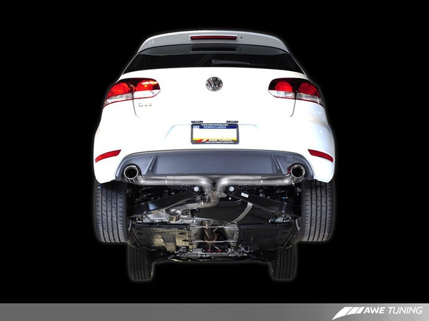 AWE Tuning Mk6 GTI Performance Catback - Diamond Black Round Tips