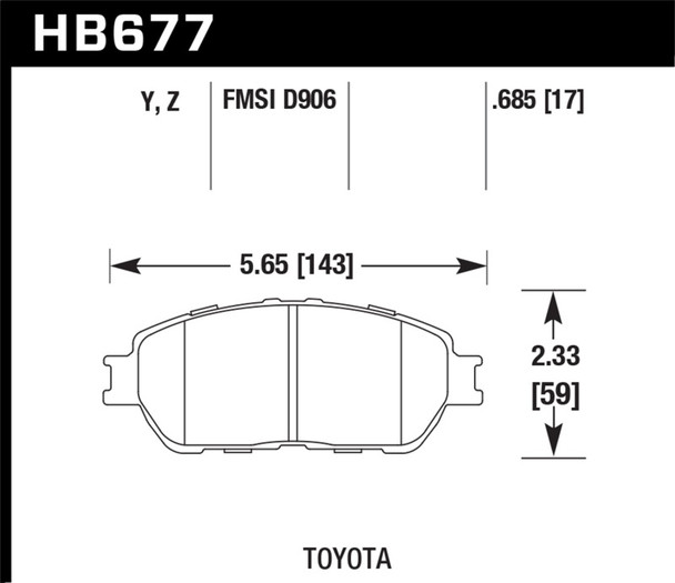 Hawk 02-03 Lexus ES300/04-06  ES 330 / 05-11 Toyota Tacoma X-Runner LTS Street Front Brake Pads