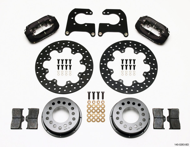 Wilwood Forged Dynalite Rear Drag Kit Drilled Rotor Chev 12 Bolt w C-Clips