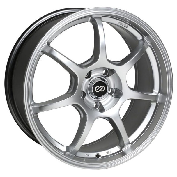 Enkei GT7 16x7 38mm Offset 4x100 Bolt Pattern 72.6 Bore Dia Hyper Silver Wheel