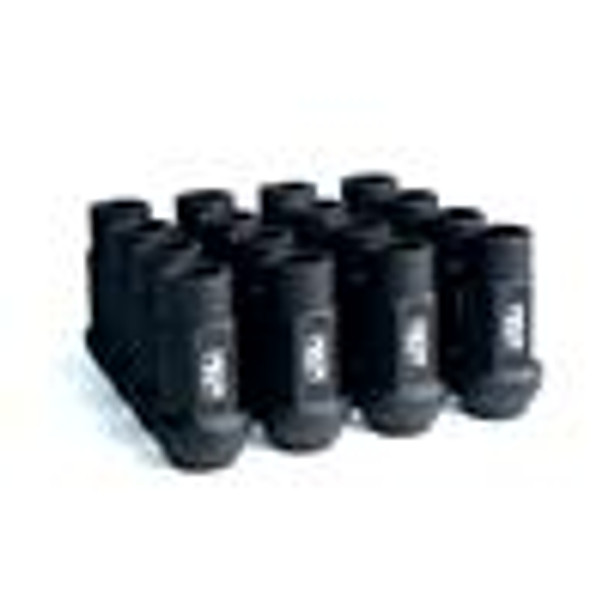 BLOX Racing Street Series Forged Lug Nuts - Flat Black 12 x 1.5mm - Set of 16