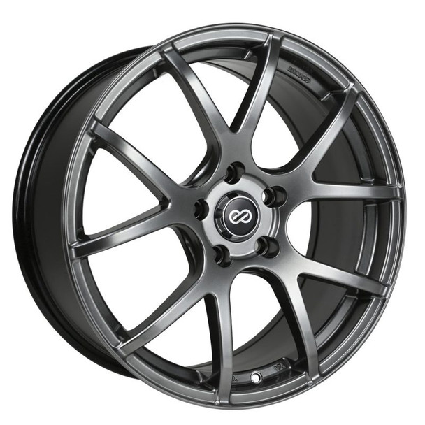 Enkei M52 18x8 50mm Offset 5x114.3 Bolt Pattern 72.6mm Bore Dia Hyper Black Wheel