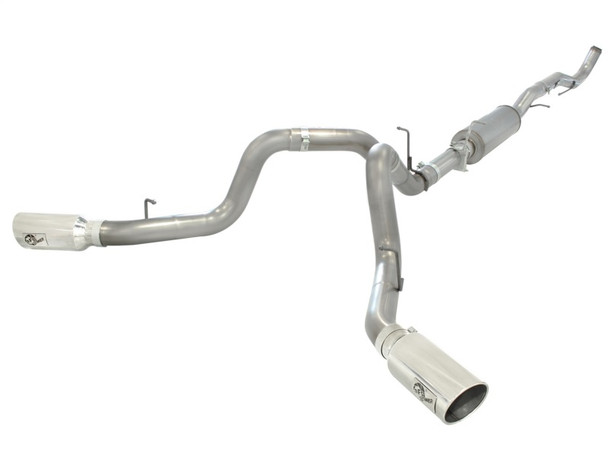 aFe MachForce XP Exhaust 4inch DPF-Back All SS 2011-14 GM Diesel Trucks V8-6.6L (td) LML Polished