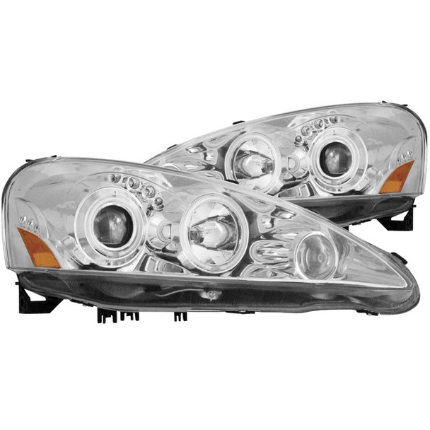 ANZO 2005-2006 Acura Rsx Projector Headlights w/ Halo Chrome