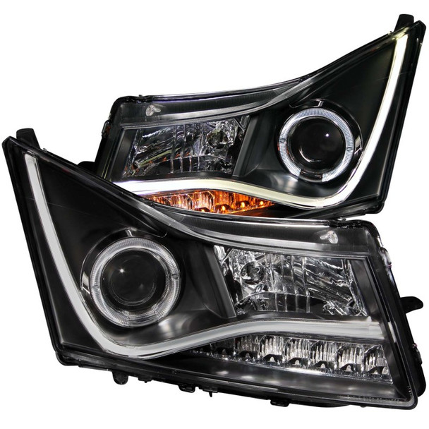 ANZO 2011-2015 Chevrolet Cruze Projector Headlights w/ Halo Black (CCFL Bar Design)