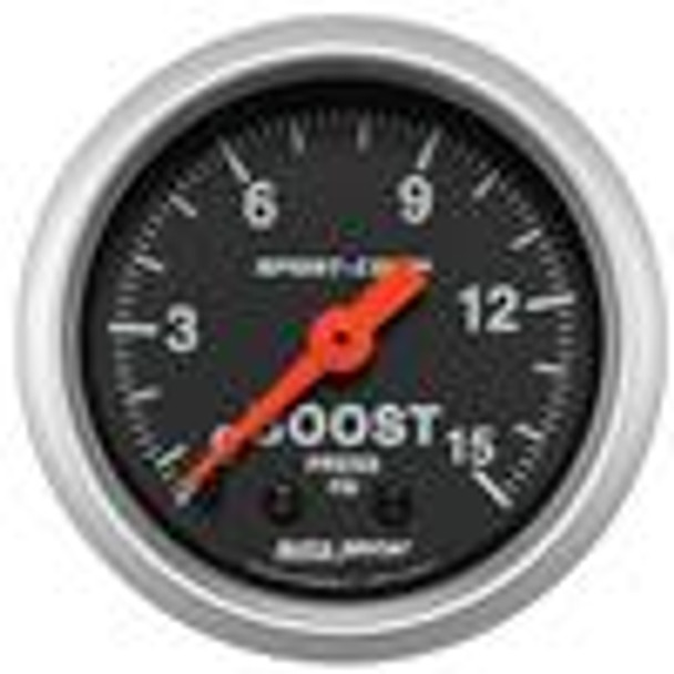 Autometer 2-1/16in 0-15 PSI Mechanical Sport-Comp Boost Pressure Gauge