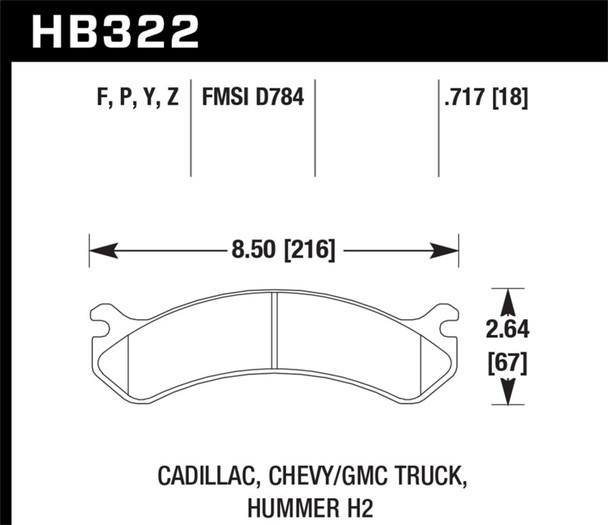 Hawk Chevy / GMC Truck / Hummer HPS Street Front Brake Pads