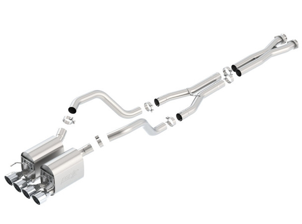 Borla 06-13 Chevy Corvette C6 ZO6/ZR1 MT S-Type II Rear Section w/ X-Pipe Exht Dual Rd Rolled Tips