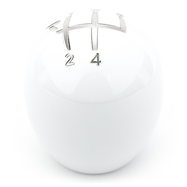 Raceseng Slammer Shift Knob (Gate 5 Engraving) Porsche 911-997 / Cayman 987 Adapter - White Gloss