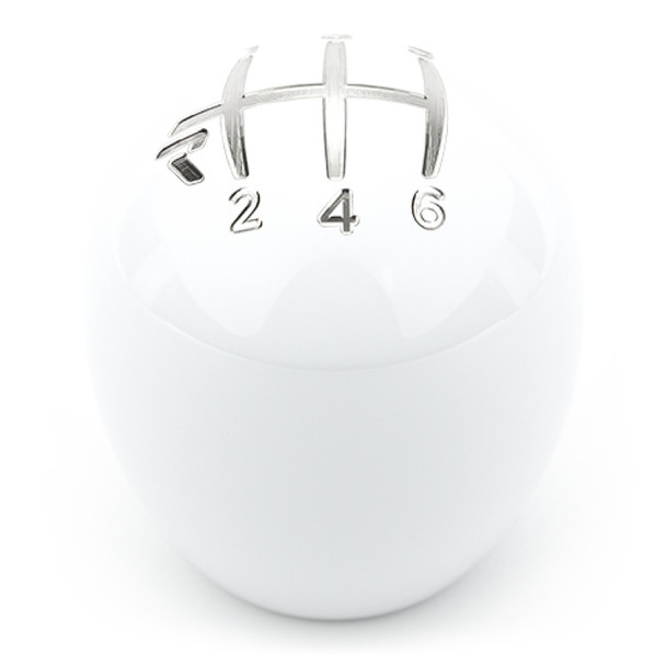 Raceseng Slammer Shift Knob / Gate 6 Engraving - White Gloss (Adapter Required)