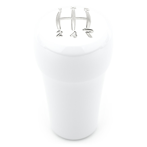 Raceseng Rondure Shift Knob / Gate 4 Engraving - White Gloss (Adapter Required)