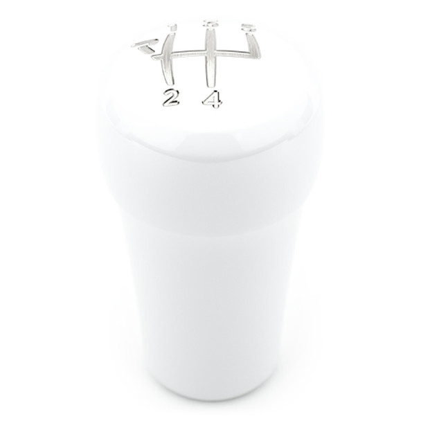 Raceseng Rondure Shift Knob (Gate 5 Engraving) M12x1.5mm Adapter - White Gloss