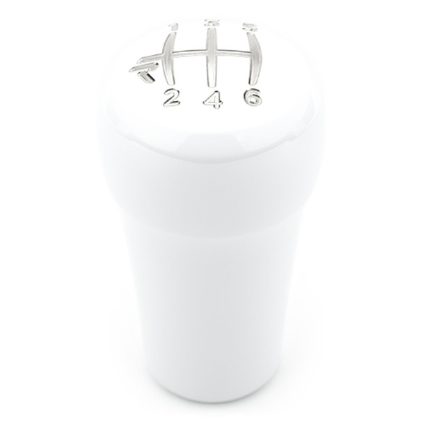 Raceseng Rondure Shift Knob / Gate 6 Engraving - White Gloss (Adapter Required)