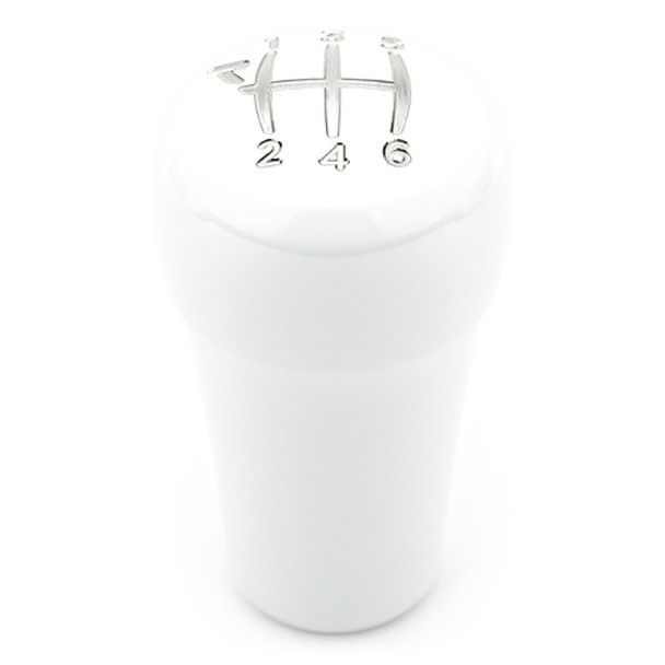 Raceseng Rondure Shift Knob (Gate 1 Engraving) Porsche 911-997 / Cayman 987 Adapter - White Gloss