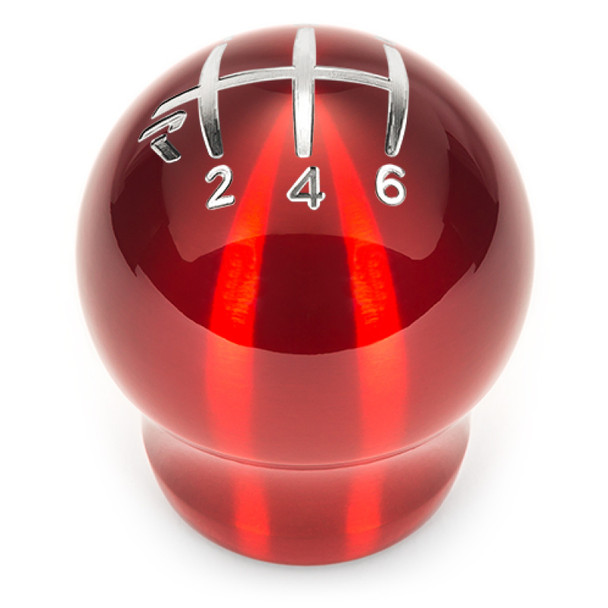 Raceseng Contour Shift Knob / Gate 6 Engraving - Red Translucent (Adapter Required)