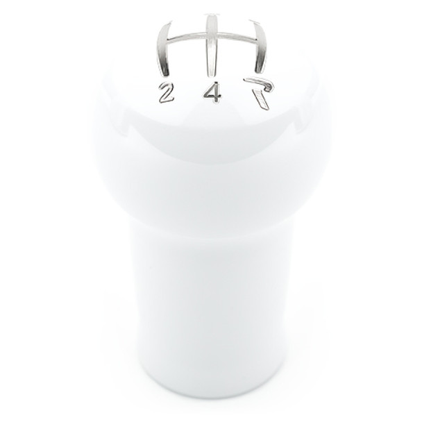 Raceseng Prolix Shift Knob (Gate 4 Engraving) Fiat 500T / Abarth Adapter - White Gloss