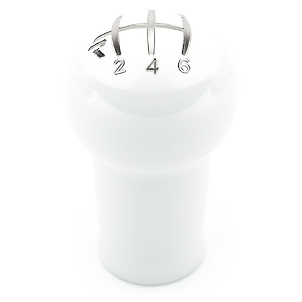 Raceseng Prolix Shift Knob / Gate 6 Engraving - White Gloss (Adapter Required)