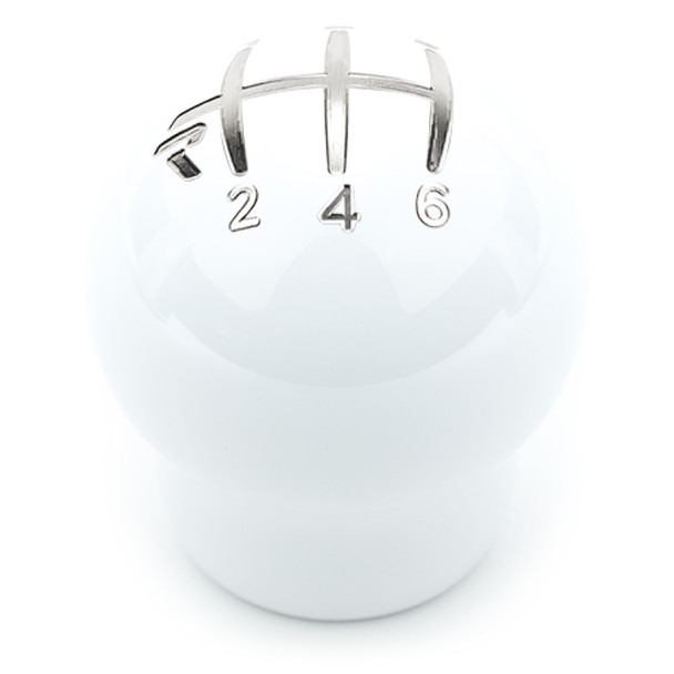 Raceseng Contour Shift Knob (Gate 6 Engraving) M8x1.25mm Adapter - White Gloss