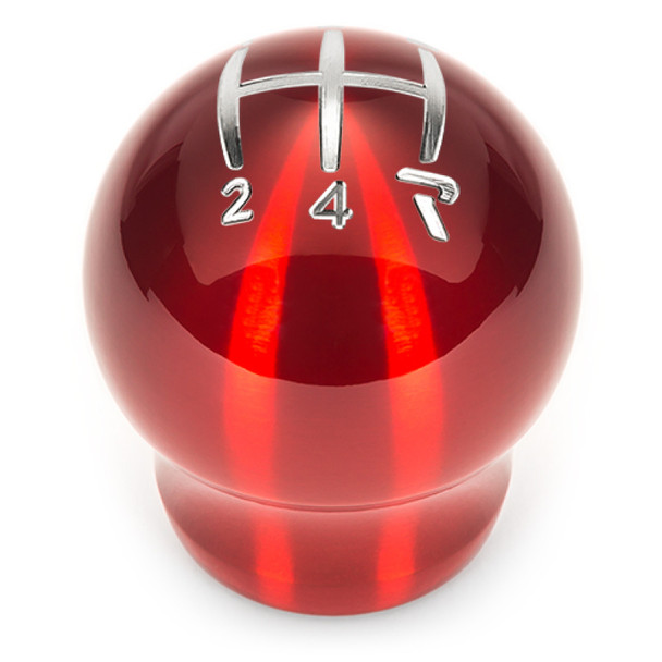 Raceseng Contour Shift Knob (Gate 4 Engraving) M12x1.75mm Adapter - Red Translucent