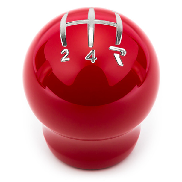 Raceseng Contour Shift Knob (Gate 4 Engraving) Fiat 500T / Abarth Adapter - Red Gloss