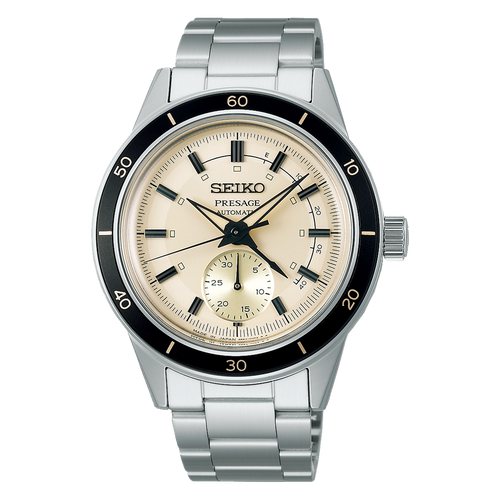 Seiko presage beige dial automatic watch for men SSA447j